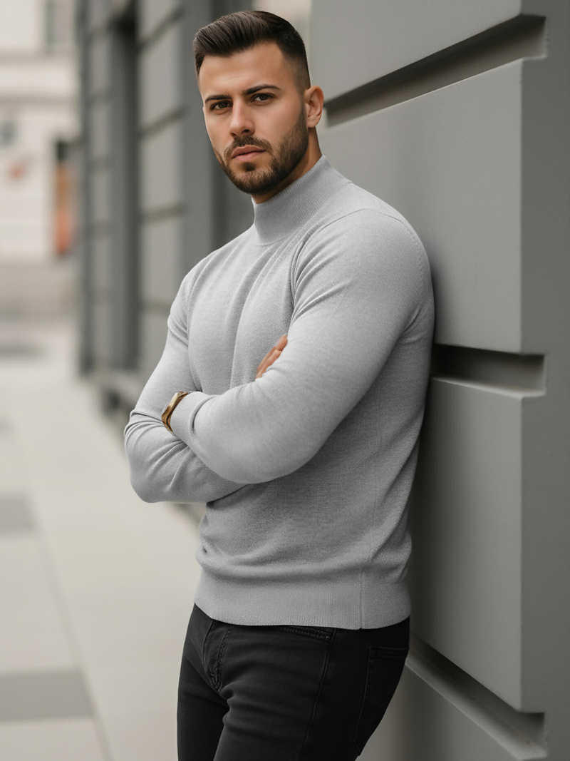 Pánský Svetr Šedý OZONEE V/V24503