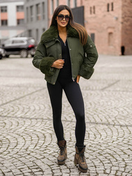 Dámská Zimní Bunda Khaki OZONEE O/H833