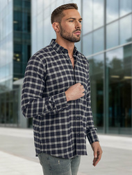 Pánská Košile Námořnická Modřá OZONEE V/V173