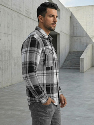 Pánská košile černobílá OZONEE NB/MC728N/3Z