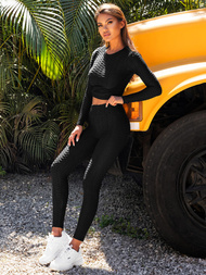 Dámská dvoudílná tepláková souprava Černá OZONEE O/22060Z