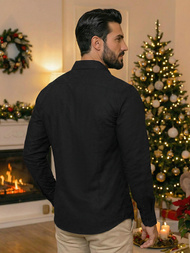 Pánská Košile Černá OZONEE O/V125Z