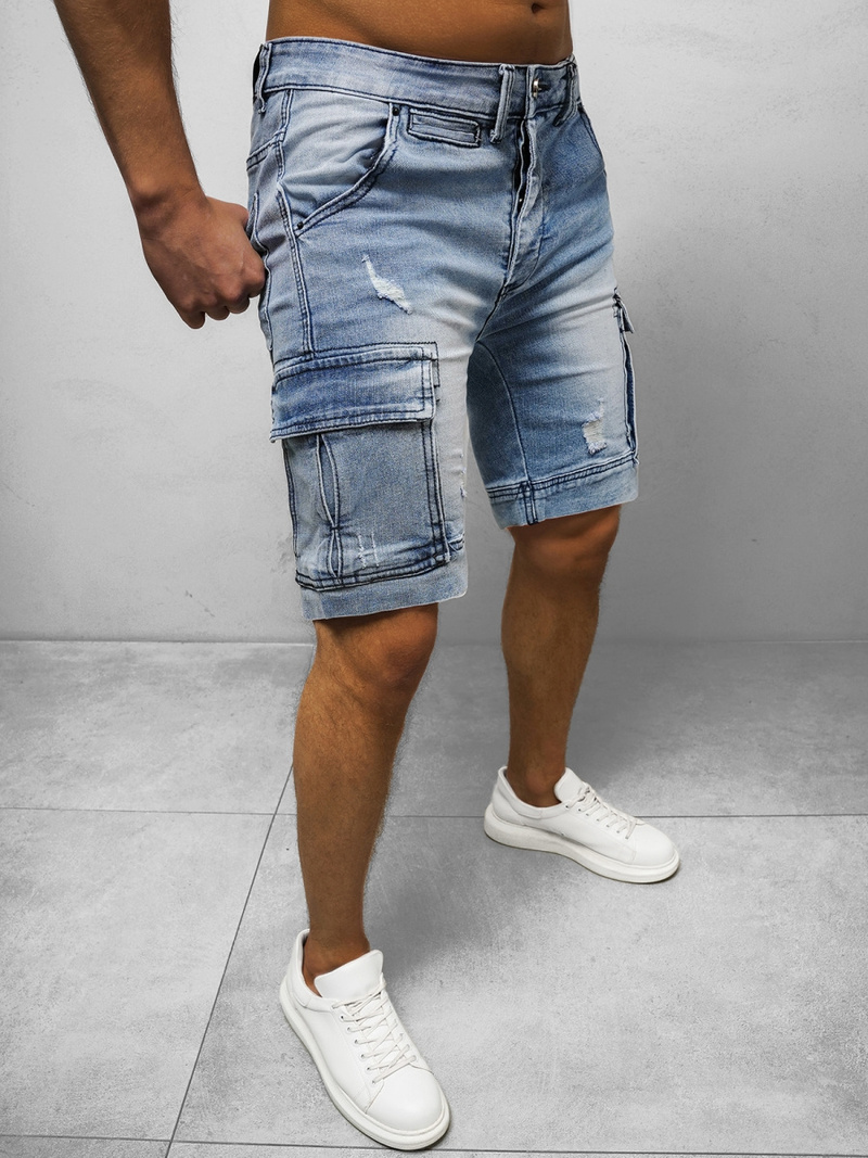 Pánské Džínové Kraťasy Světle Modré OZONEE NB/MP0039BC