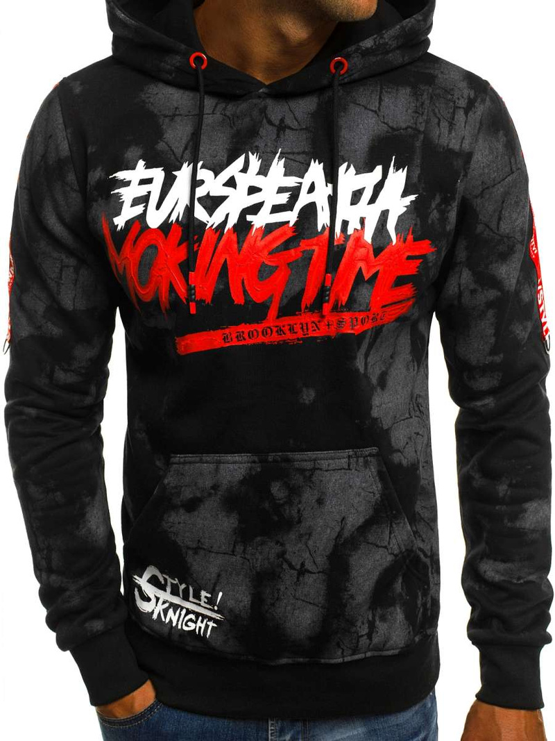 Pánská Mikina Černá OZONEE JS/DD210Z