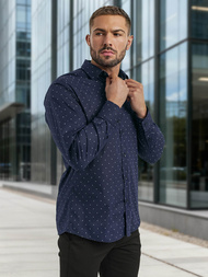 Pánská Košile Námořnická Modřá OZONEE V/V181