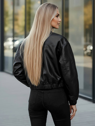 Dámská koženková bunda křivák černá OZONEE JS/11Z8281