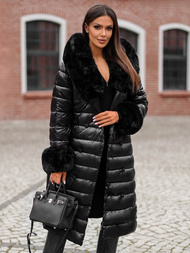 Dámský Kabát Černý OZONEE JS/5M3160/392Z