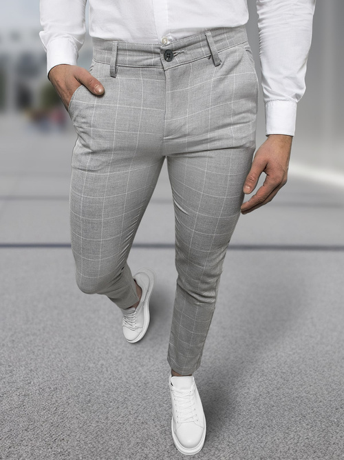 Pánské Chino Kalhoty Šedé OZONEE DJ/5505