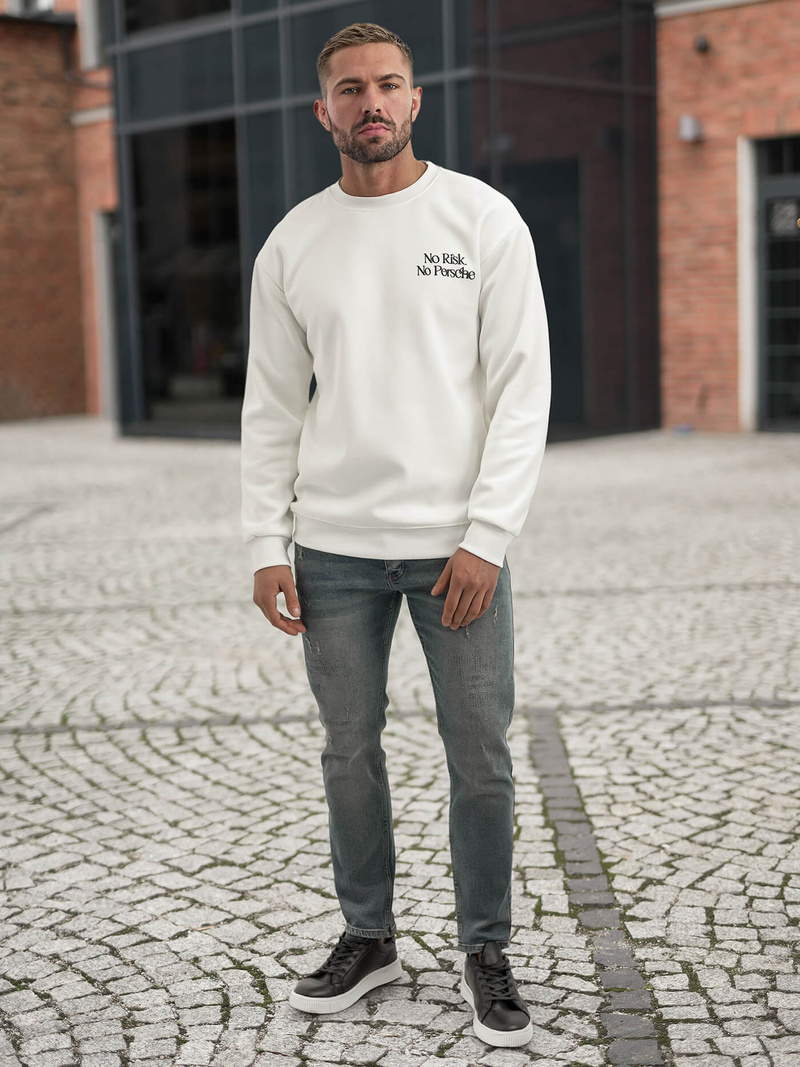 Pánská Mikina Bílá OZONEE JS/65B3918/1