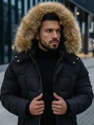 Pánská Zimní Bunda Černá OZONEE JS/5M3122/392Z