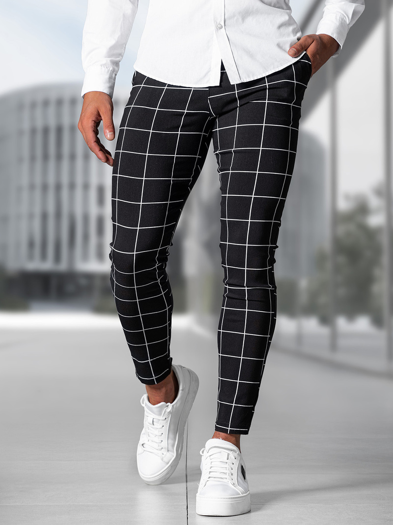 Pánské Chino Kalhoty Černé OZONEE O/P4009Z