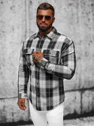 Pánská košile černá OZONEE NB/MC727N