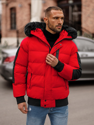 Pánská Zimní Bunda Červená OZONEE O/M798Z