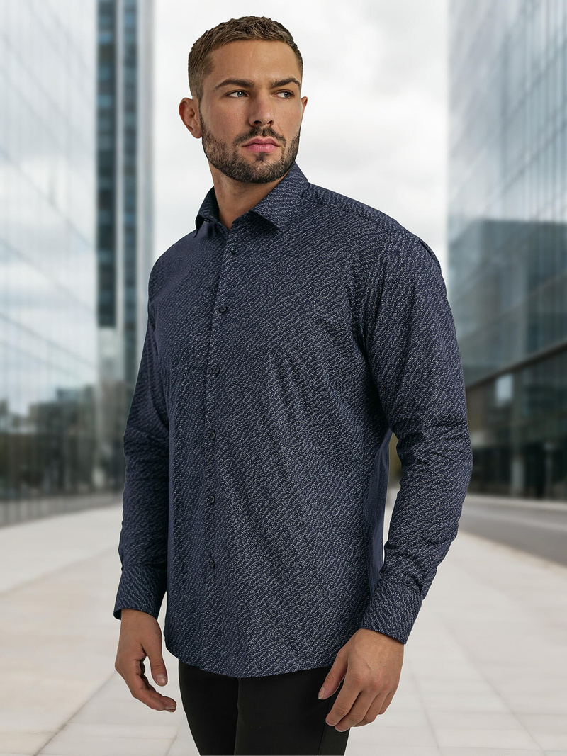 Pánská Košile Námořnická Modřá OZONEE V/V186