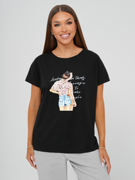 Dámské Tričko Černé OZONEE JS/95T2573/3