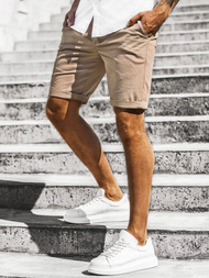 Pánské chino kraťasy Béžové OZONEE DJ/1007