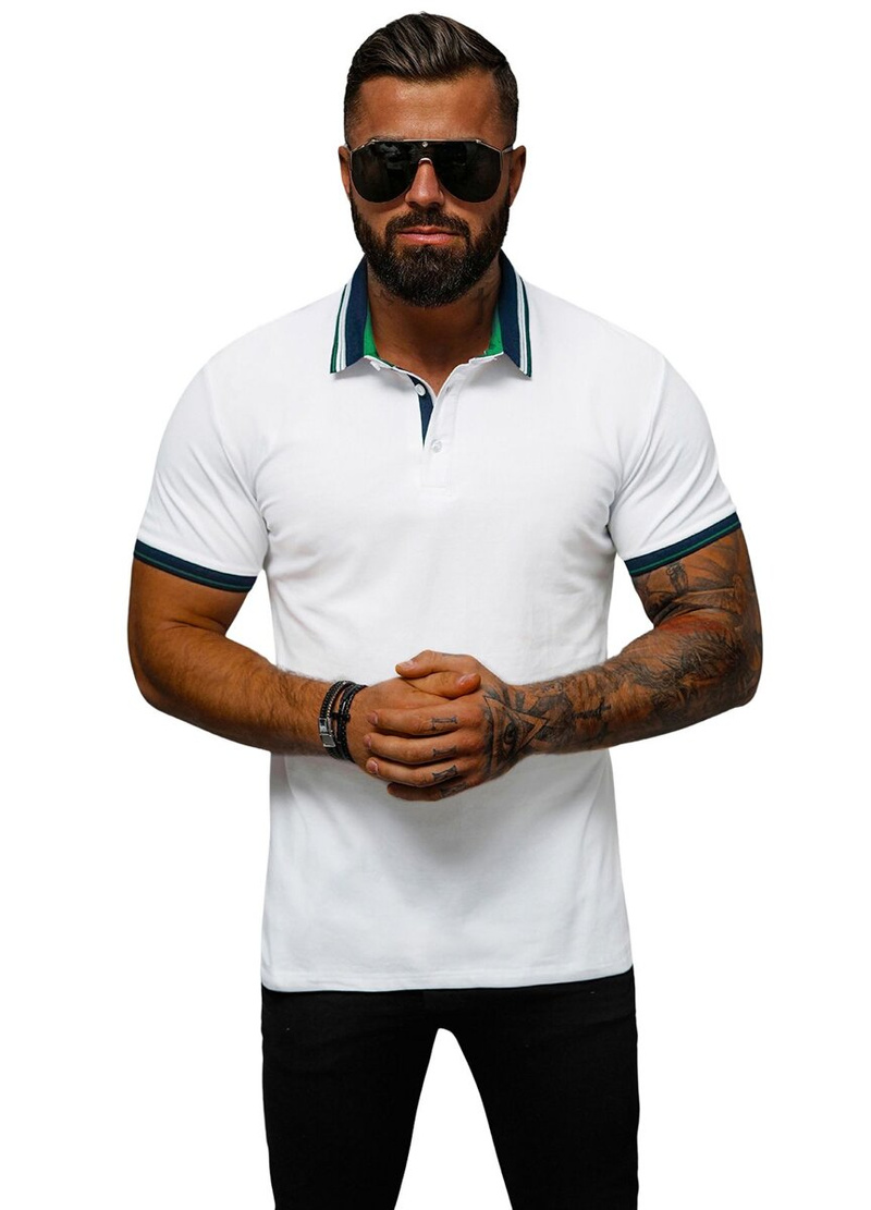 Pánské Polo Tričko Bílé OZONEE O/DA729