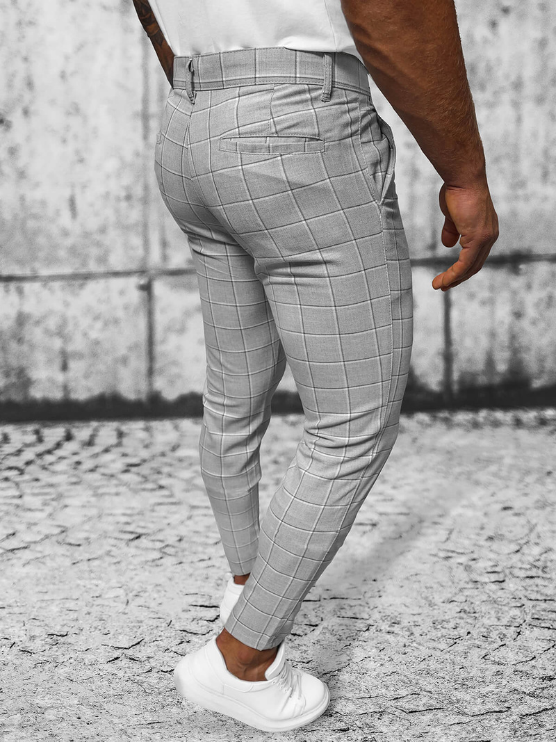 Pánské Chino Kalhoty Šedé OZONEE O/3000