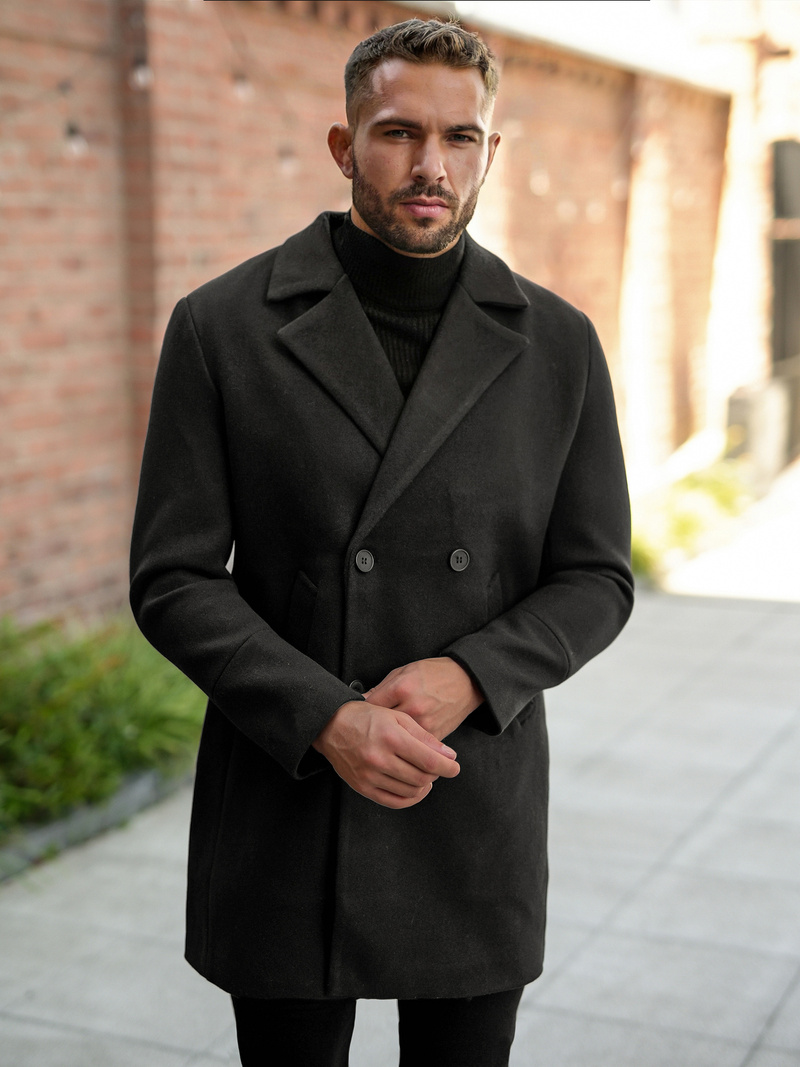 Pánský Kabát Černý OZONEE JS/11Z8269