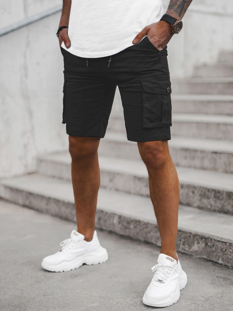 Pánské Chino Kraťasy Černé OZONEE T/BB70010/1