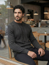 Pánský Svetr Grafitový OZONEE JS/59B3610/5