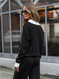 Dámská dvoudílná tepláková souprava černá OZONEE JS/26C8805/3