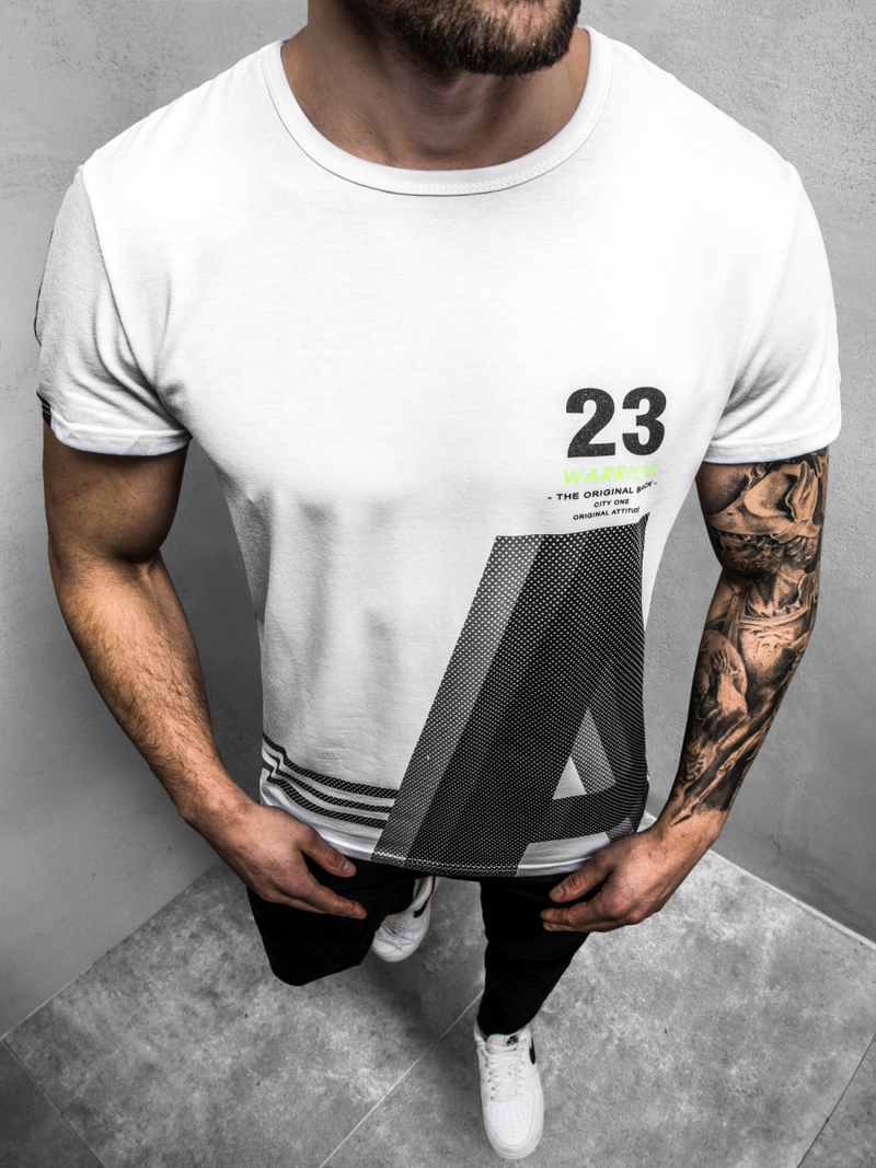 Pánské Tričko Bílé OZONEE JS/SS10932Z