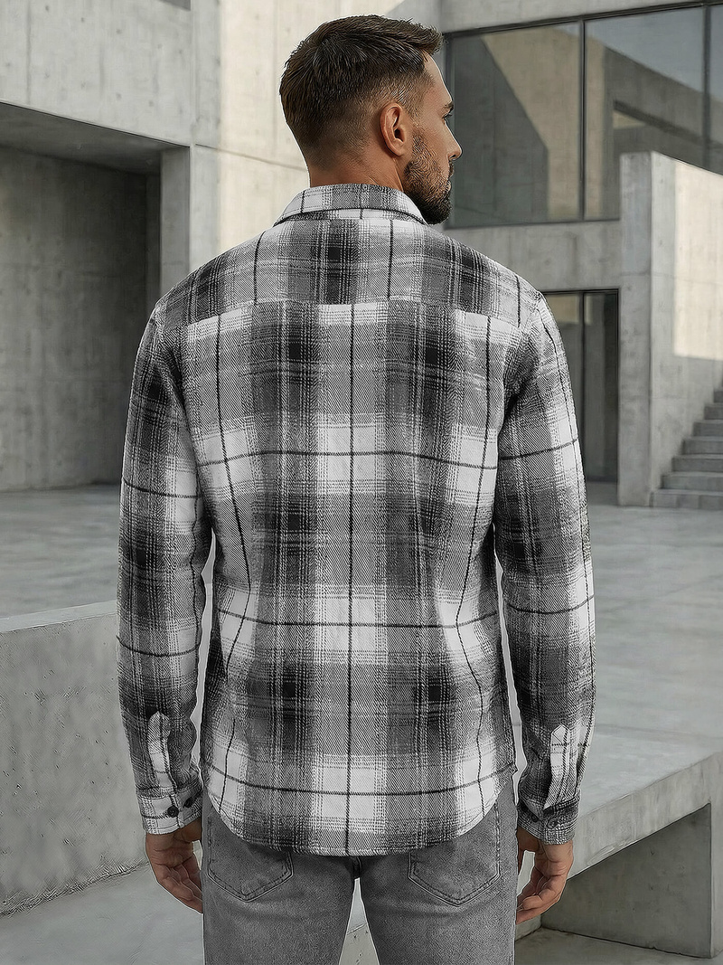 Pánská košile černobílá OZONEE NB/MC728N/4Z