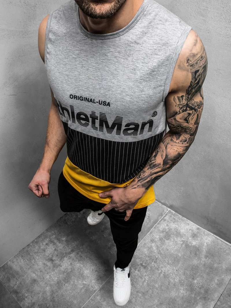 Pánské Tílko Šedé OZONEE JS/SS11065Z