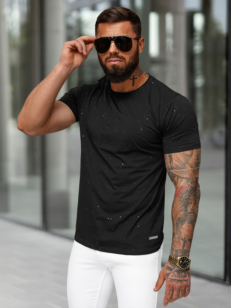 Pánské Tričko Černé OZONEE O/QQ1390