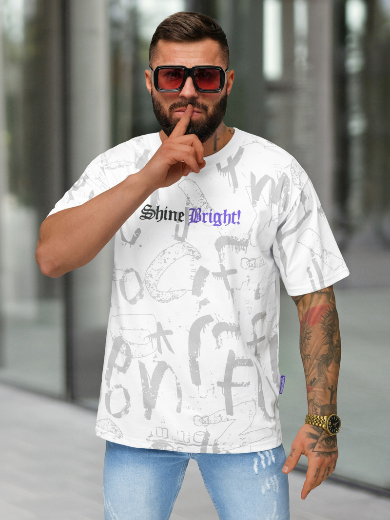 Pánské Tričko Bílé OZONEE O/YN2/621