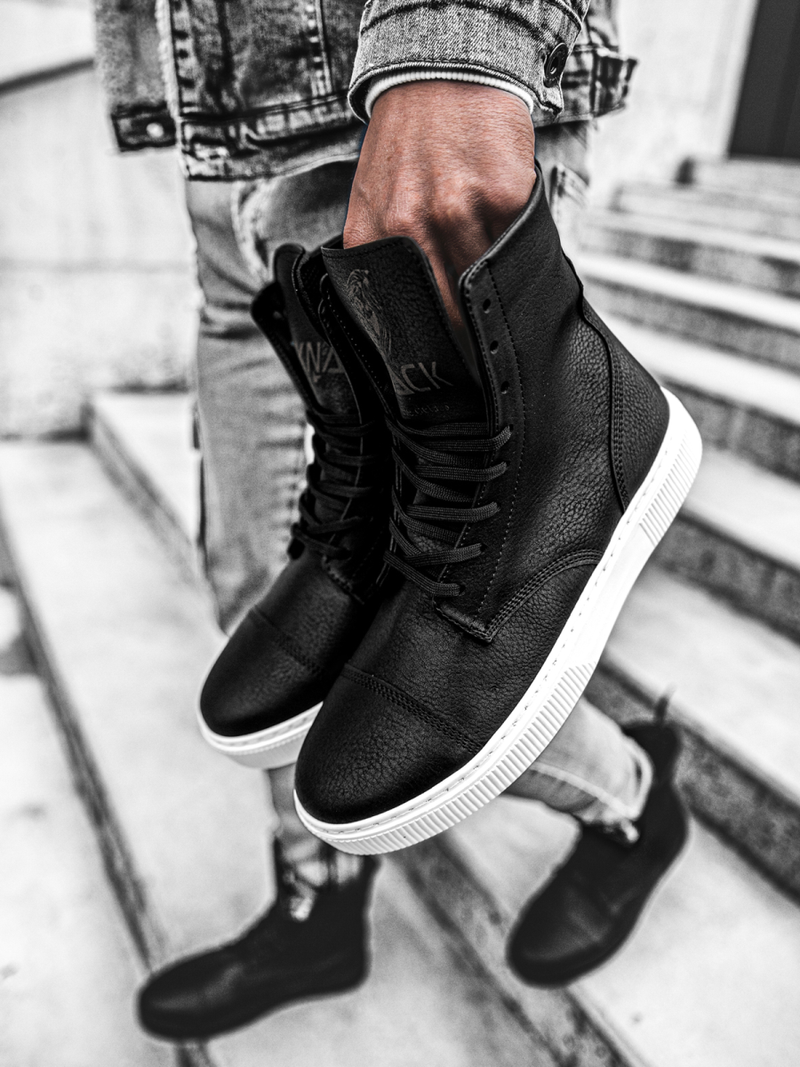 Pánské Sneakery Vysoké Černobílé OZONEE KN/022