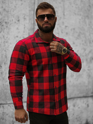 Pánská Košile Černo-Červená OZONEE O/L0149