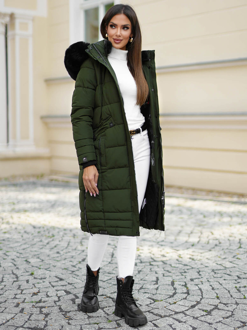 Dámská Bunda Khaki OZONEE O/W377Z