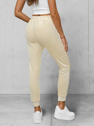 Dámské Velurové Tepláky Ecru OZONEE JS/8K1532/155