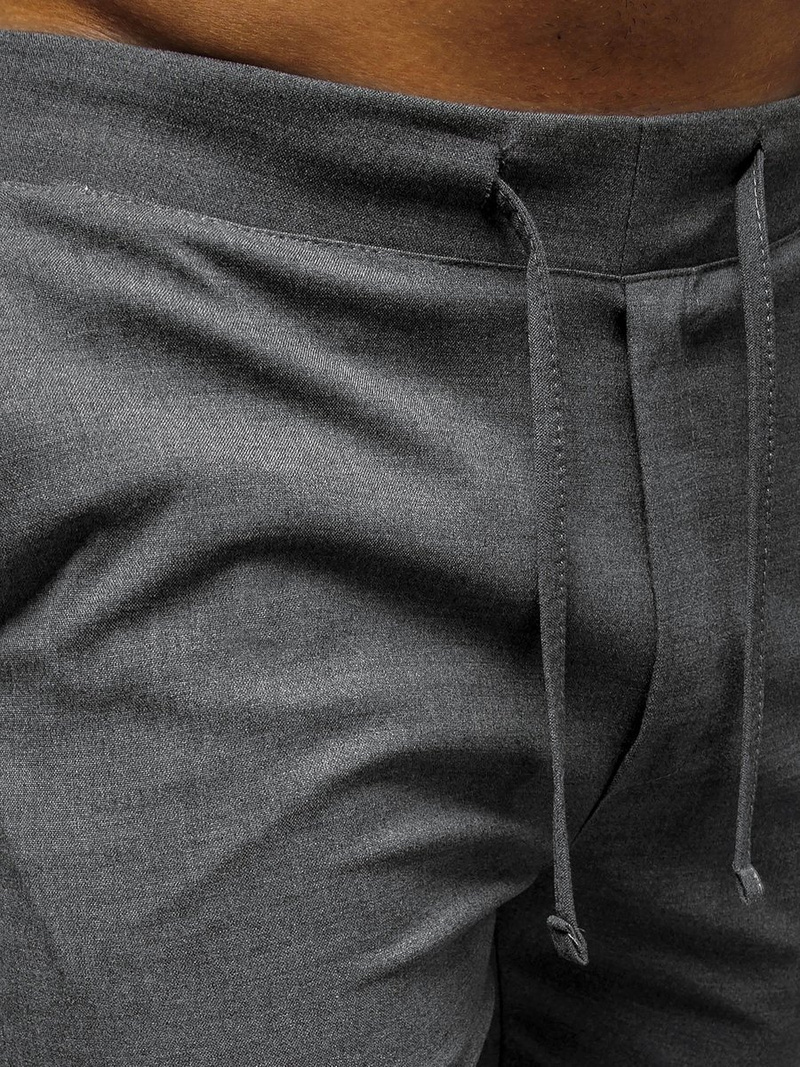 Pánské Chino Kalhoty Tmavě-Šedé OZONEE DJ/5539