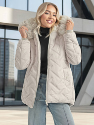 Dámská Bunda Světle-Šedá OZONEE JS/16M9296/280