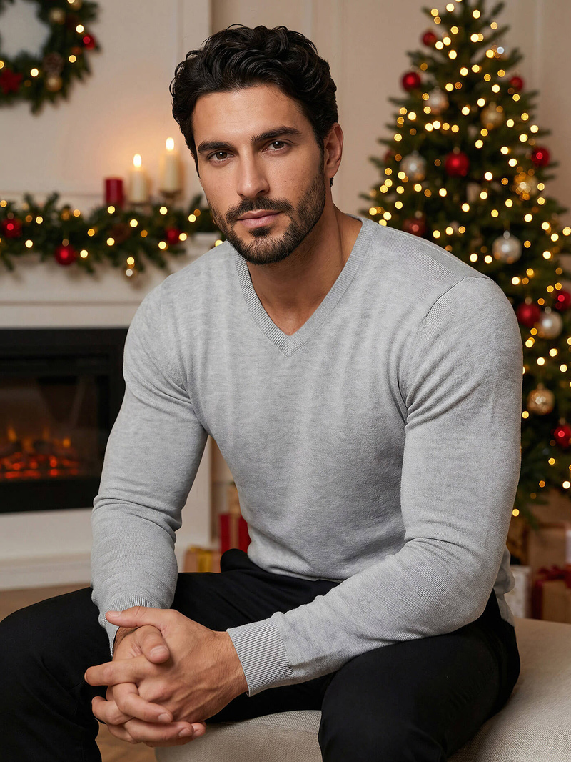 Pánský Svetr Šedý OZONEE NB/MMB601/2Z