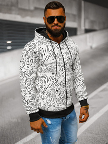 Pánská Mikina Bílá OZONEE JS/8B1182/1