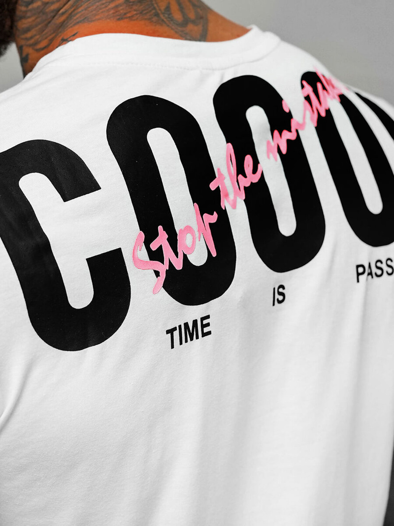 Pánské Tričko Bílé OZONEE O/T1278/1