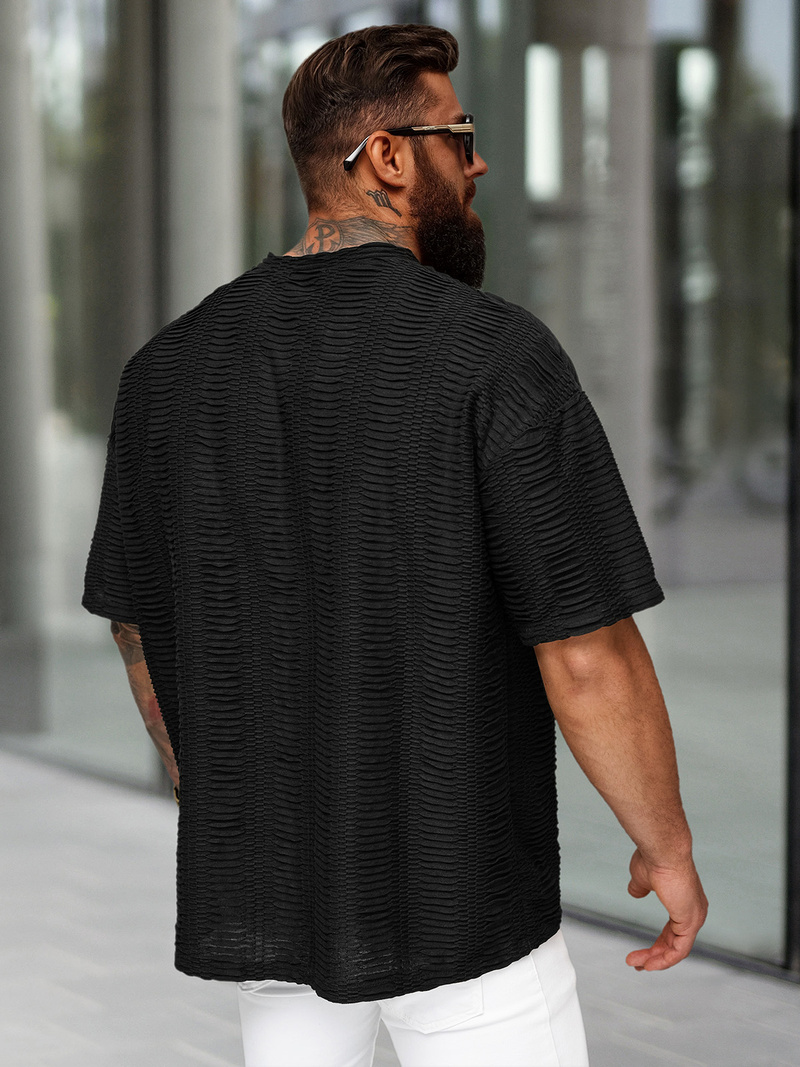 Pánské Tričko Černé OZONEE O/B1149