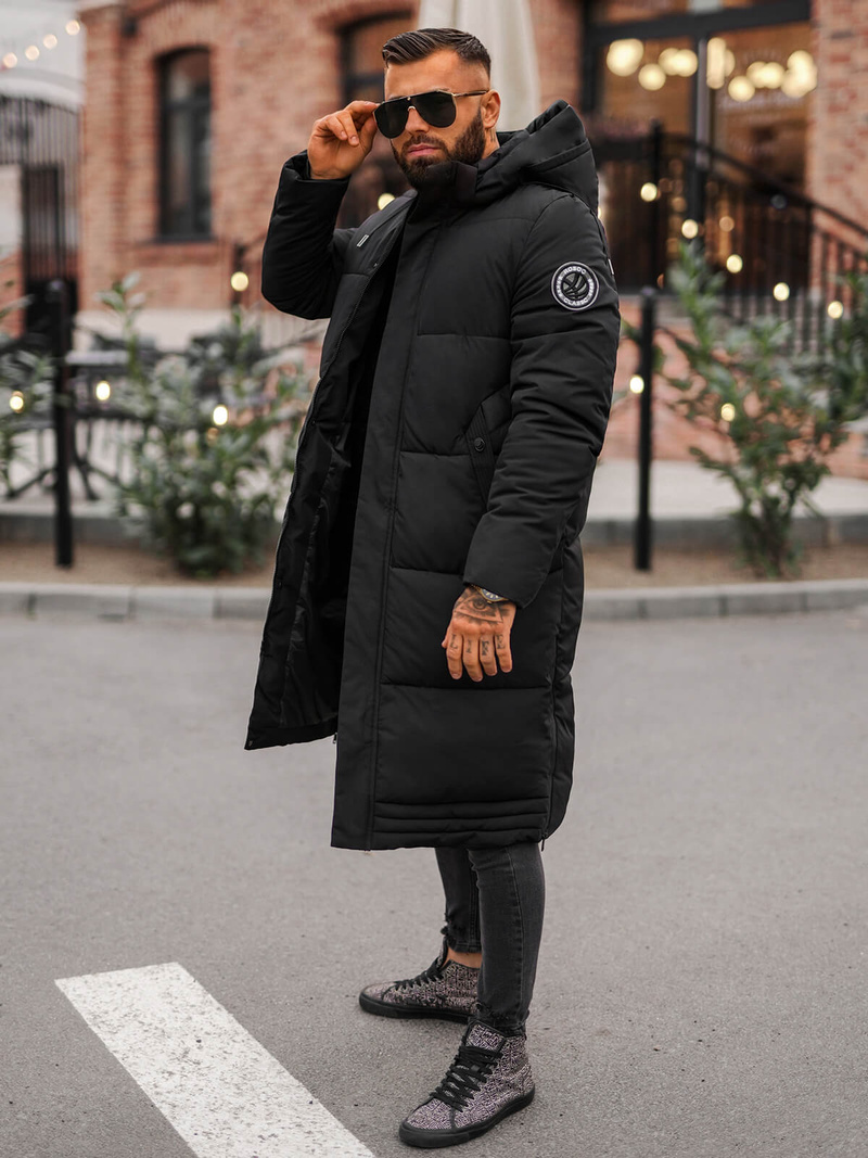 Pánská Zimní Bunda Černá OZONEE JS/19M1290/392