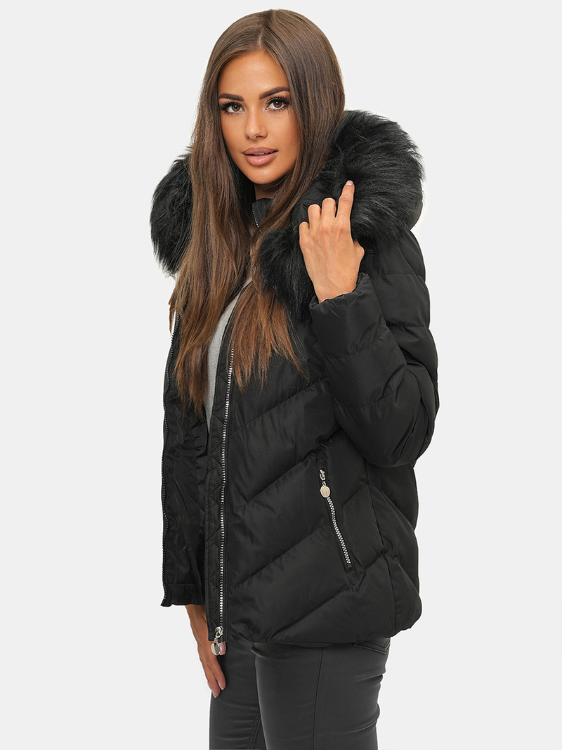 Dámská Zimní Bunda Černá OZONEE JS/M727/392