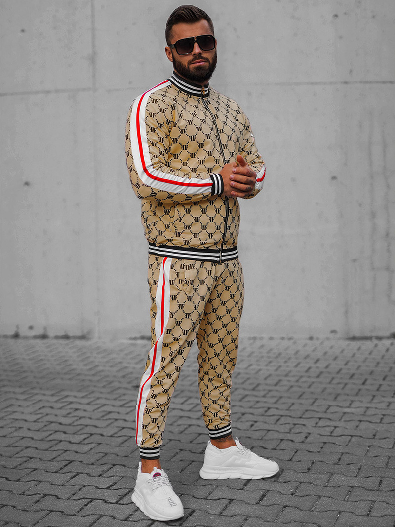 Pánská Tepláková Souprava Béžovo-Černý OZONEE O/12136