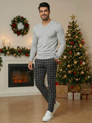 Pánské Chino Kalhoty Černé OZONEE DJ/5515Z