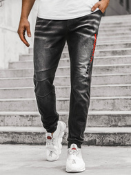 Pánské Džíny Jogger Černo-Červené OZONEE JS/KK1101-2