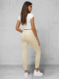 Dámské Velurové Tepláky Ecru OZONEE JS/8K1532/155