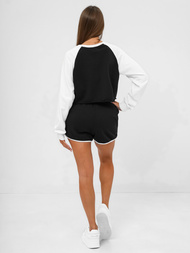 Dámská dvoudílná tepláková souprava černo-bílé OZONEE JS/M58631AB