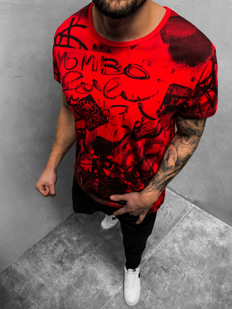 Pánské Tričko Červené OZONEE JS/KS1987Z