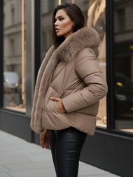 Dámská Bunda Tmavě-Béžové OZONEE O/16M9179/84